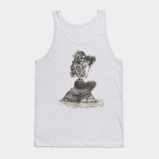 Mermaid skull in love. Tank Top